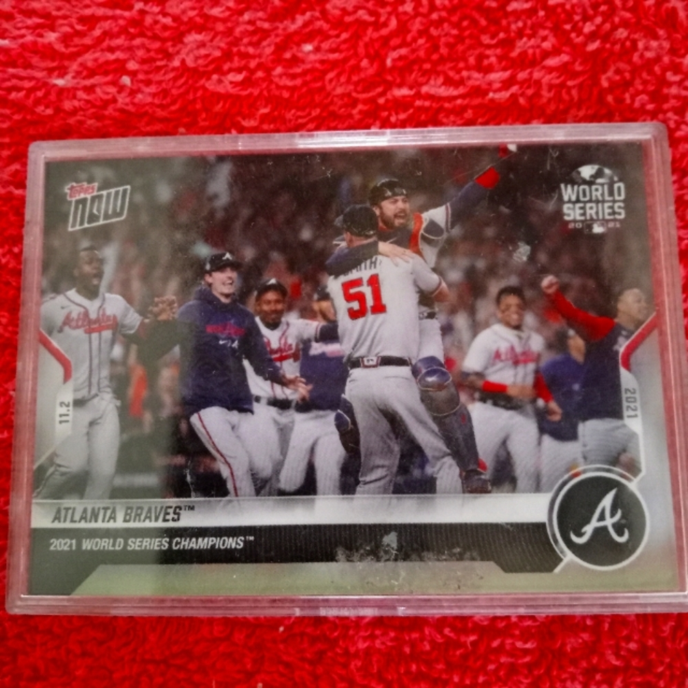 Topps Atlanta Braves Card with Red and Gray Accents 2021 World Series Champions